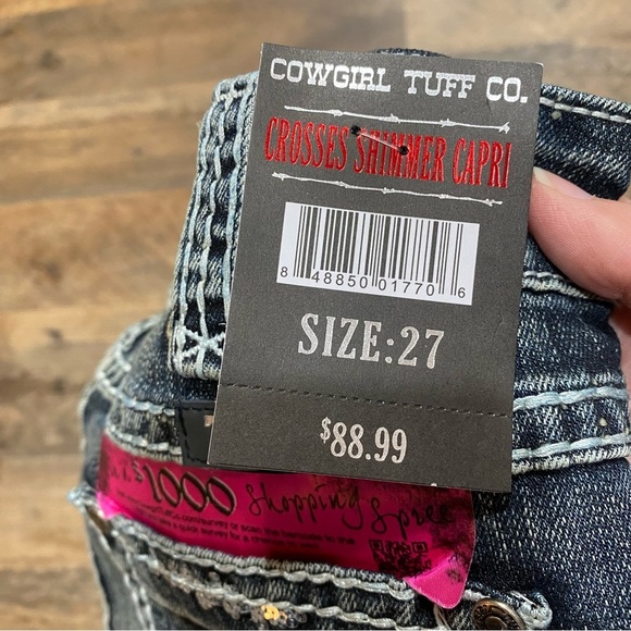 Cowgirl Tuff Crosses Shimmer Capri NWT - Picture 6 of 10